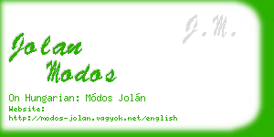 jolan modos business card