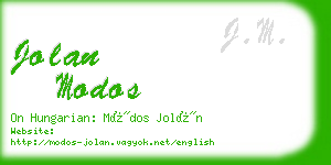 jolan modos business card